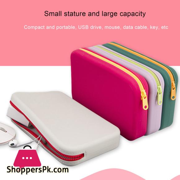 Silicone Toiletry Bag Portable Silicone Makeup Bag with Zipper for Travel Cosmetic Storage Pouch for Home On-the-go Use Waterproof Silicone Cosmetic Bag
