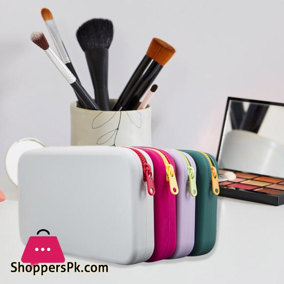 Silicone Toiletry Bag Portable Silicone Makeup Bag with Zipper for Travel Cosmetic Storage Pouch for Home On-the-go Use Waterproof Silicone Cosmetic Bag