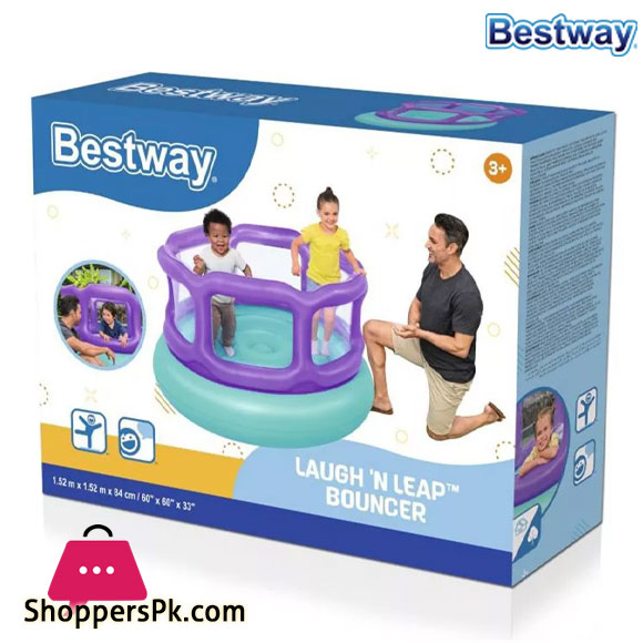Bestway Inflatable Childrens Bouncer Full Color Lilac With Blue - 52646