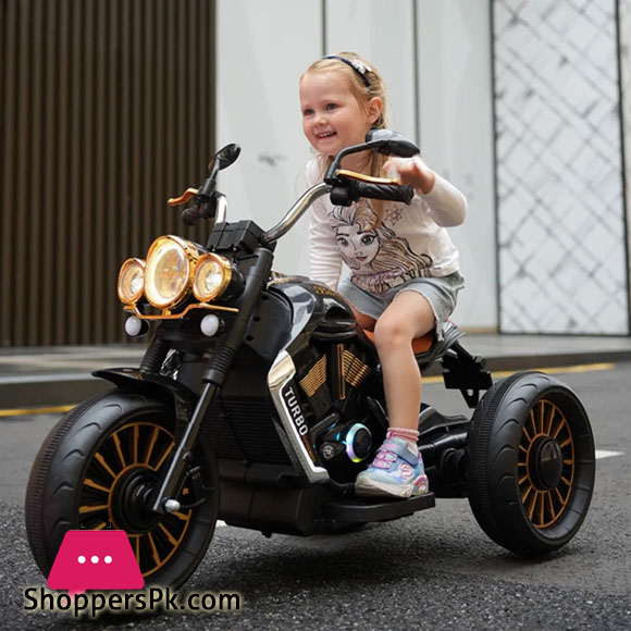 Childrens Electric Motorcycle Tricycle 2-7 Years Old Kids Rechargeable Oversized Outdoor Cool Lights Toy Car For Kids Gift