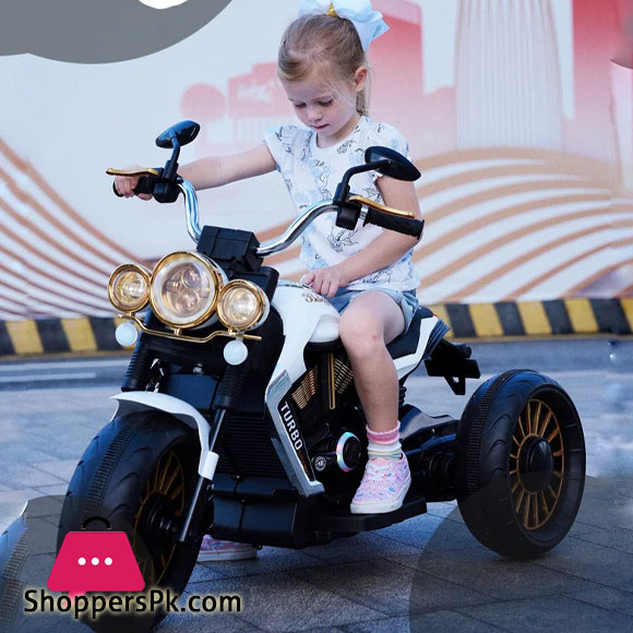 Childrens Electric Motorcycle Tricycle 2-7 Years Old Kids Rechargeable Oversized Outdoor Cool Lights Toy Car For Kids Gift