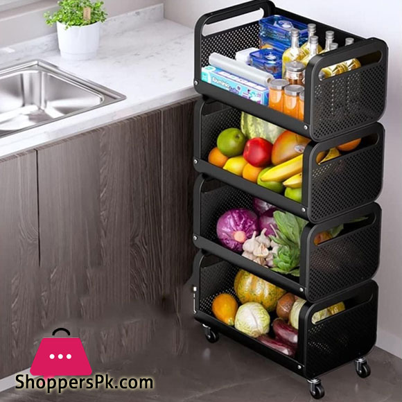 Kitchen Spice Storage Rack 4-Level Drop Tableware Rack Removable Storage Rack for Bathroom Storage Rack