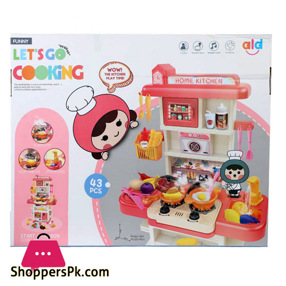 kids Pretend Play Kitchen Toy 43 Pieces