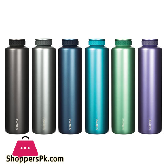 Original Sistema Hydrate Stainless Steel Water Bottle 600 ml BPA-Free Double Wall Vacuum Insulated Metal Water Bottle Keeps Liquid Hot & Cool