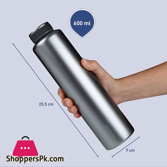 Original Sistema Hydrate Stainless Steel Water Bottle 600 ml BPA-Free Double Wall Vacuum Insulated Metal Water Bottle Keeps Liquid Hot & Cool