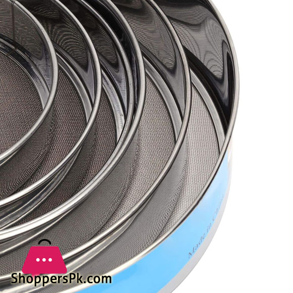 Round Stainless Steel Flour Sieve Strainer Set of 6