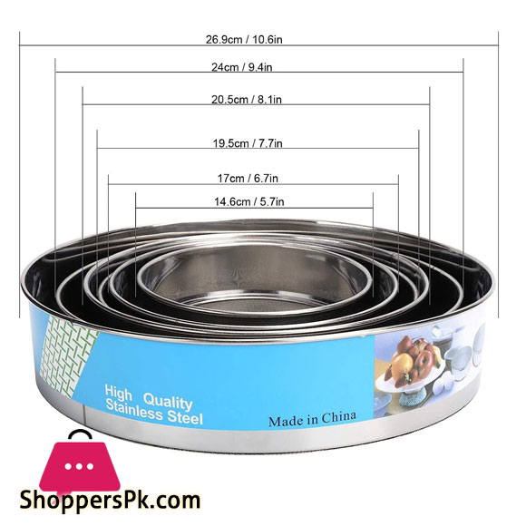Round Stainless Steel Flour Sieve Strainer Set of 6