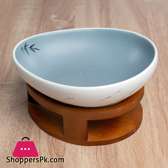 Serving Dish with Wooden Base