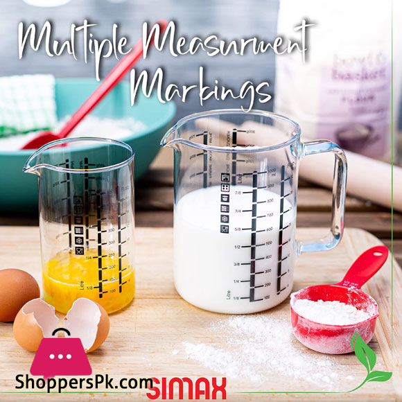 Simax Borosilicate Fireproof Measuring Jugs 1L & 500ml Set of 2