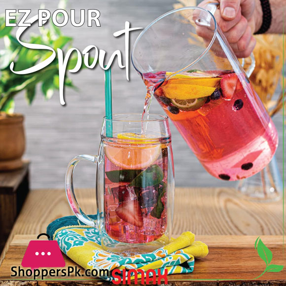 Simax Glass Pitcher 02.Ltr Borosilicate Glass Water Pitchers, Hot and Cold Safe Sangria Pitchers, for Beverage, Iced Tea, Lemonade & Juice
