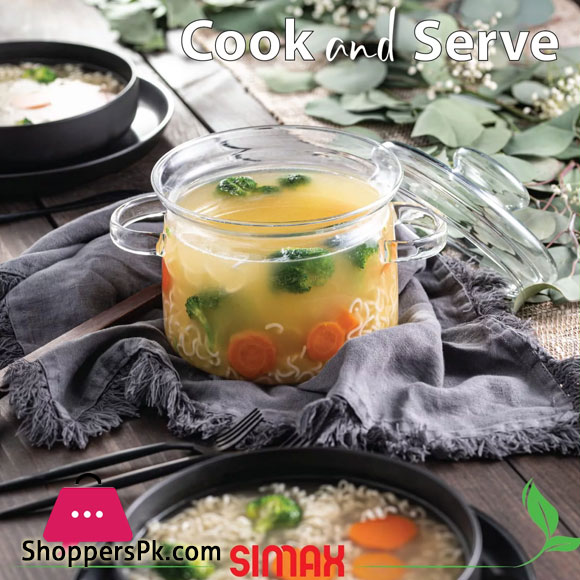 Simax Glassware Casserole Heat Resistant with Cork Coaster 1-Liter