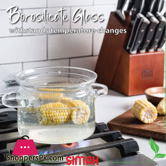 Simax Glassware Casserole Heat Resistant with Cork Coaster 1-Liter