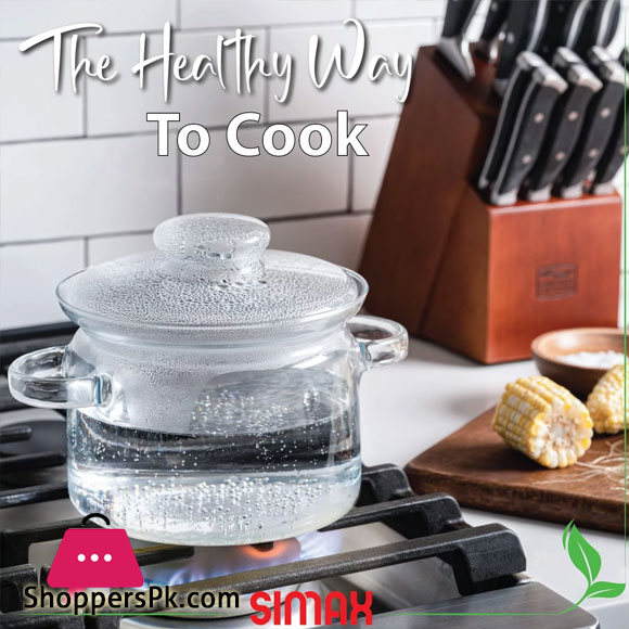 Simax Glassware Casserole Heat Resistant with Cork Coaster 1-Liter