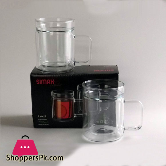 Simax Heat resistant Double Wall Mug Set of 2