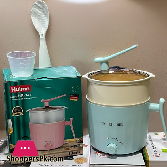 1.8L Double Layer with Plastic Steamer Non-Stick Electric Huiran Cooker with Spoon and Measuring Bowl