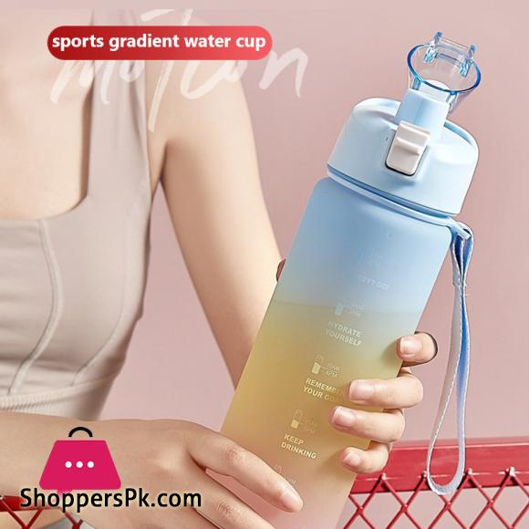1000ml Large Capacity Sports Fitness Graduated Straw Cup Portable Outdoor Travel Water Bottle
