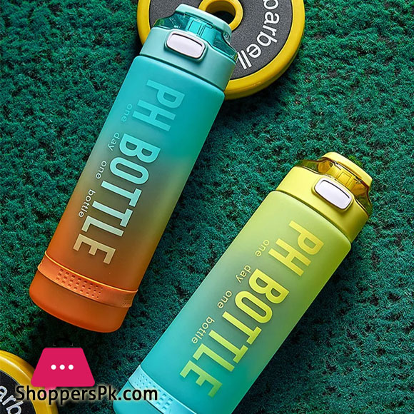 1000ml Large Capacity Sports Fitness Graduated Straw Cup Portable Outdoor Travel Water Bottle