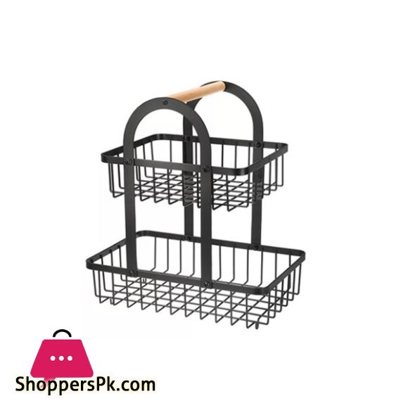 2- Tier Fruits Stand Fruit Storage Rack Stand Vegetable Holder Baskets Double Layer Fruit Basket Fruit Basket Kitchen French Country Wire Basket