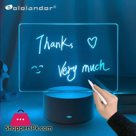 3D Night Light DIY Handwritten Message Board Lamp with DIY Pen,16 Colour Changing Touch Switch,USB & Batteries Powered,Toys Gifts for Boys Girls