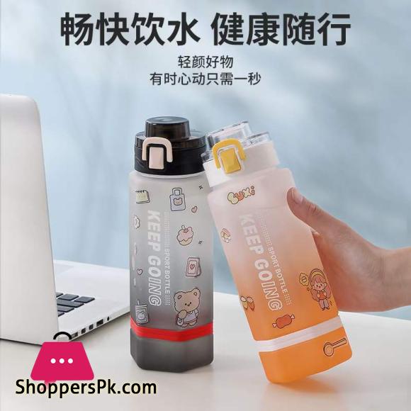 800 ml Water Bottle with Strap to Drink Motivational Water Bottle for Girls Outdoor Water Bottle with Time to Drink Matte travel Water Bottle for gym