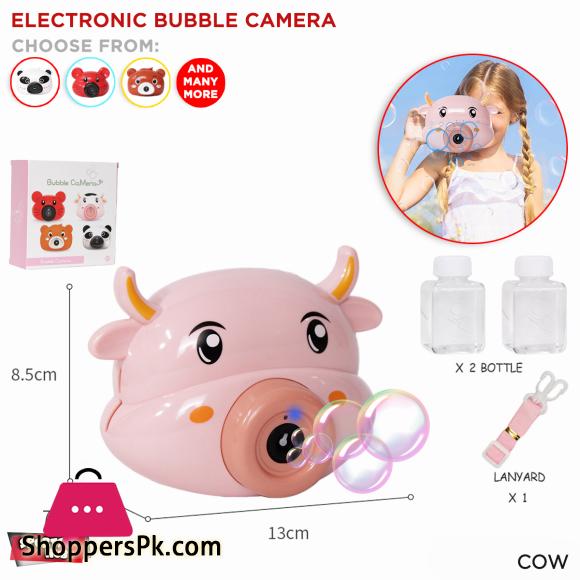 Bubble Camera For Kids Bubble Machine Blower Cow Bear Panda Teddy Shape Bubble Blower Camera With Lights and Music