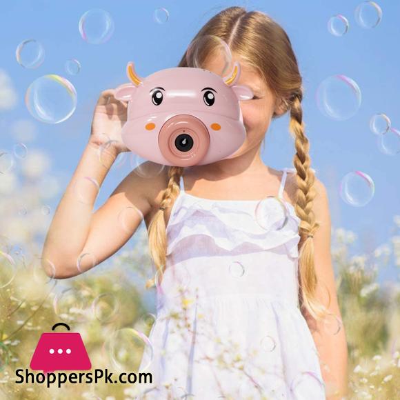 Bubble Camera For Kids Bubble Machine Blower Cow Bear Panda Teddy Shape Bubble Blower Camera With Lights and Music