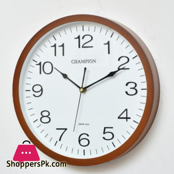 Champion simple wall clock for bedroom and office 12 inch high quality with bold numbers