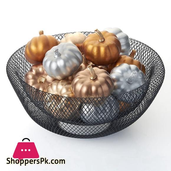 Double-Layer Wrought Iron Fruit Basket Living Room Household Fruit Plate Dried Fruit Candy Storage Basket