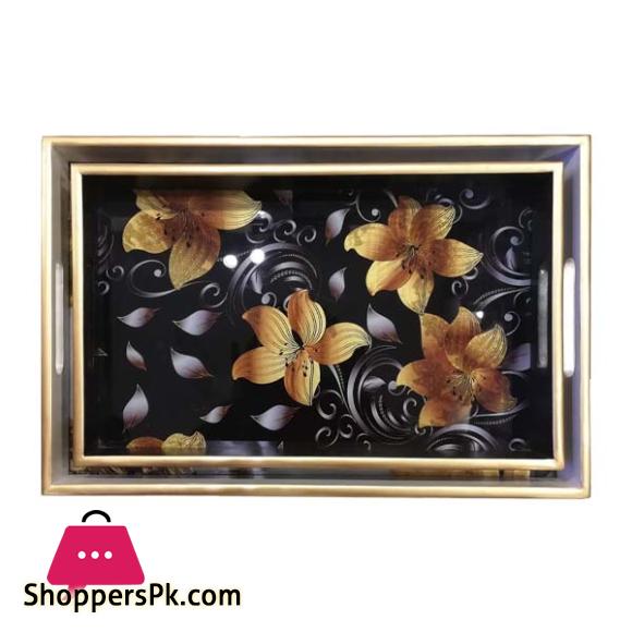 Elegant Acrylic Rectangle Serving Tray Set of 2