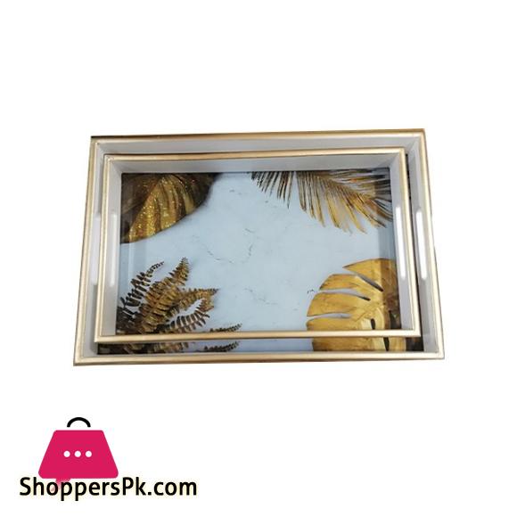 Elegant Acrylic Rectangle Serving Tray Set of 2