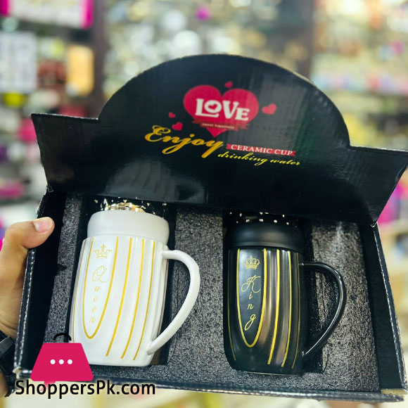 King Queen Couple Mug Ceramic Set of 2