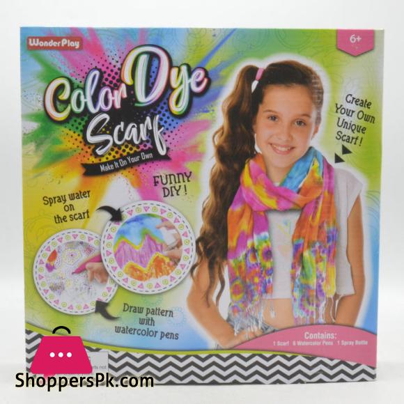Little Girl DIY Color Dye Scarf Educational Crafts Set for Kids