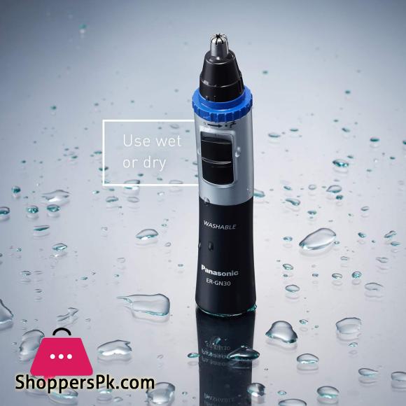 Panasonic ER-GN30-K Nose Ear n Facial Hair Trimmer Wet Dry with Vortex Cleaning System