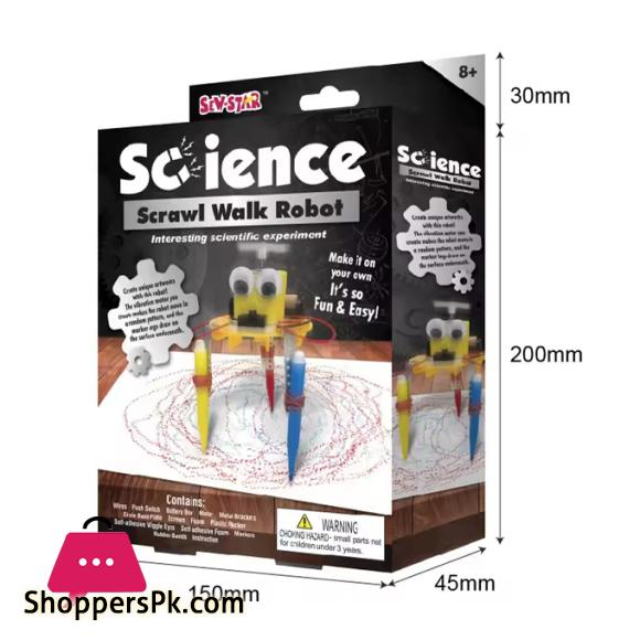 Science Scrawl Walk Robot Interesting Scientific Experiments Easy DIY Kit For Kids