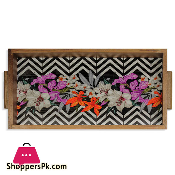Beautiful Flower Art Tray 6.5 x 13 Inch