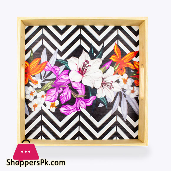Beautiful Flower Art Tray 9 x 9 Inch