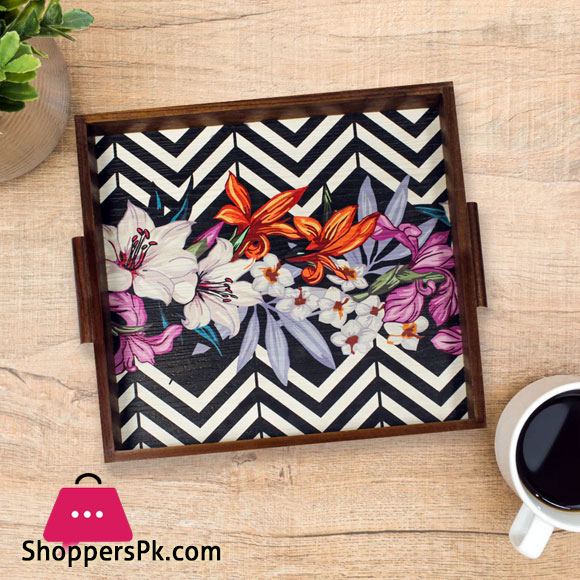 Beautiful Flower Art Tray 9 x 9 Inch