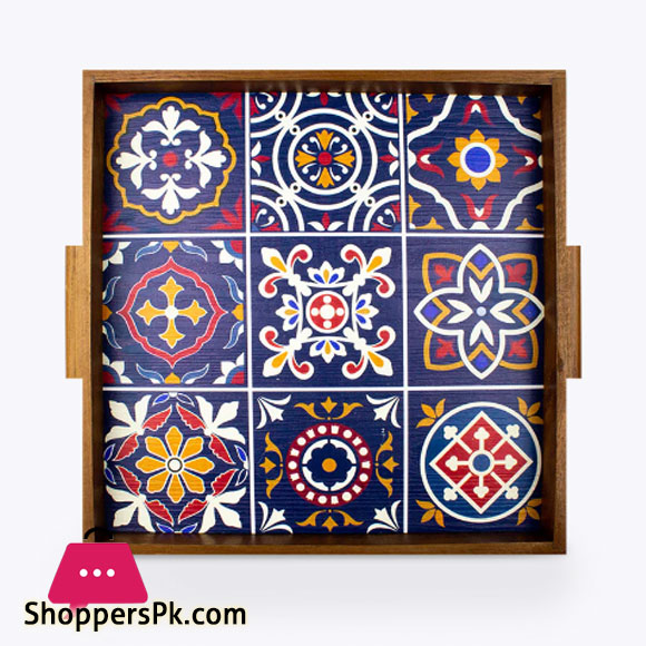 Ceramic Design Art Tray 9 x 9 Inch