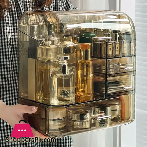 Cosmetics Storage Box Dresser Acrylic Skin Care Shelf Dustproof Desktop Large Capacity Cosmetics Organizer Perfume Organizer
