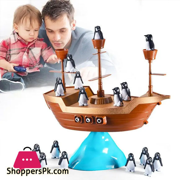 Creative Pirate Ship Balance Game Little Penguin Puzzle Board Game Parent-child Interactive Toy Educational Toy Stacking Game