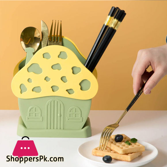 Cute Kitchen Tableware Storage Rack Hollow Drainer Spoon Fork Holder