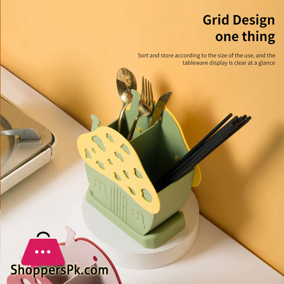 Cute Kitchen Tableware Storage Rack Hollow Drainer Spoon Fork Holder