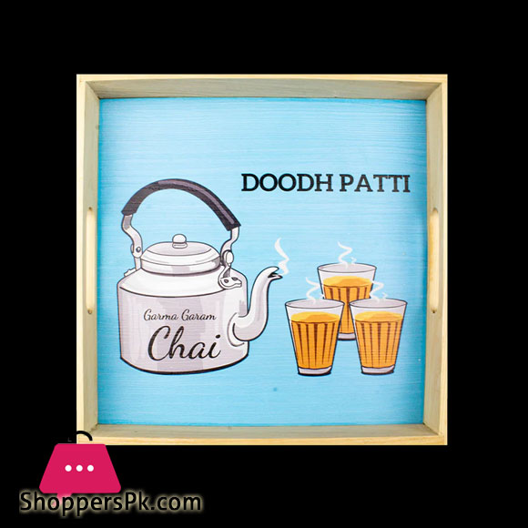 Doodh Patti Kettle Design Tray 9 x 9 Inch