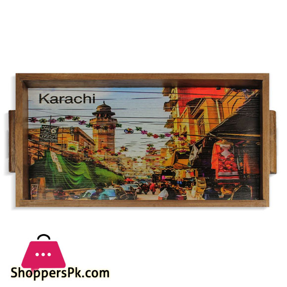 Iconic Karachi Art Tray 6.5 x 13 Inch