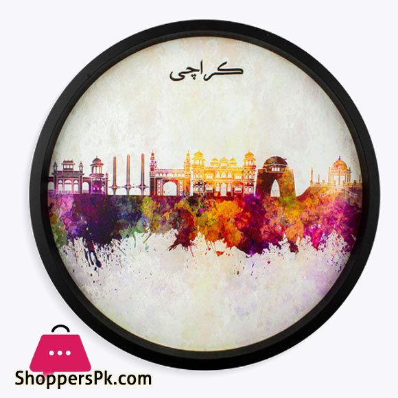 Karachi Skyline Art Tray 11 x 11 Inch