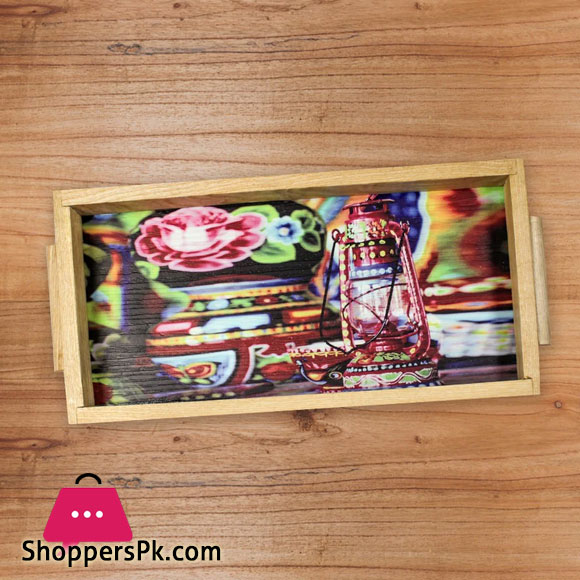 Lantern Design Art Tray 6.5 x 15.5 Inch