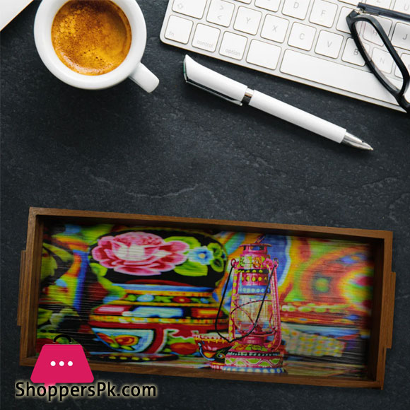 Lantern Design Art Tray 6.5 x 13 Inch