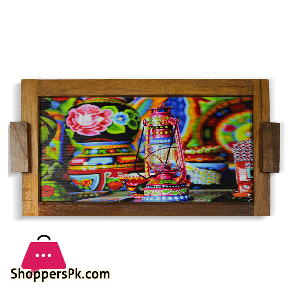 Lantern Design Art Tray 6.5 x 13 Inch