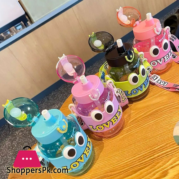 New Cartoon Water Cup with Plastic Straw 500ML