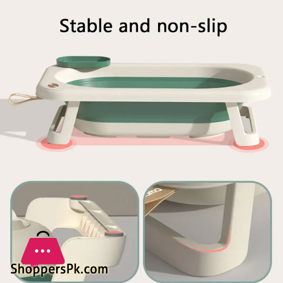 Portable Baby Bathtub with Storage Shelf